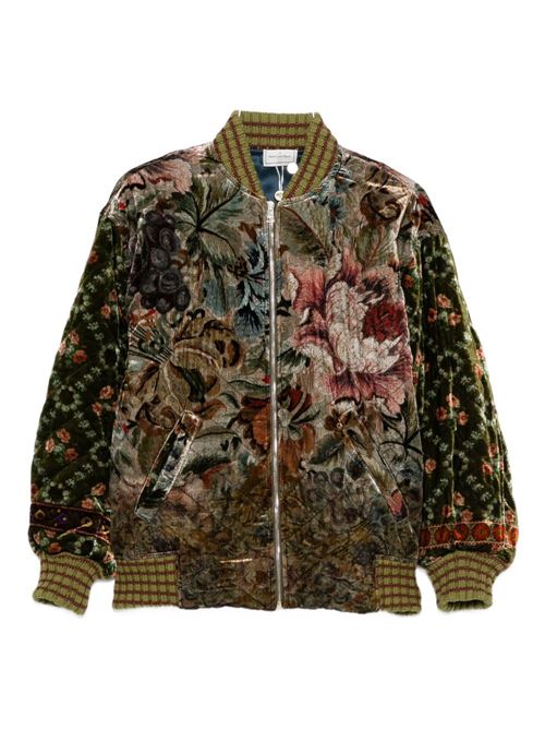 PRINTED SILK BLEND BOMBER JACKET