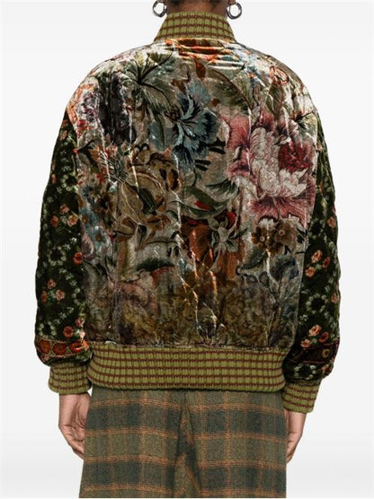 PRINTED SILK BLEND BOMBER JACKET