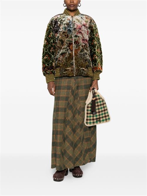PRINTED SILK BLEND BOMBER JACKET