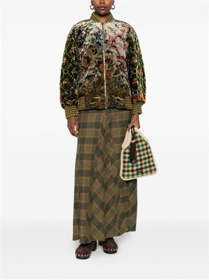 PRINTED SILK BLEND BOMBER JACKET