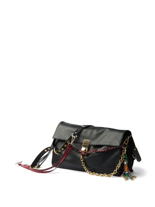 PRADA SOFT SOUND LARGE LEATHER SHOULDER BAG