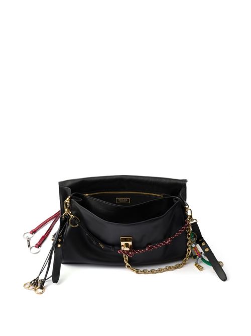 PRADA SOFT SOUND LARGE LEATHER SHOULDER BAG
