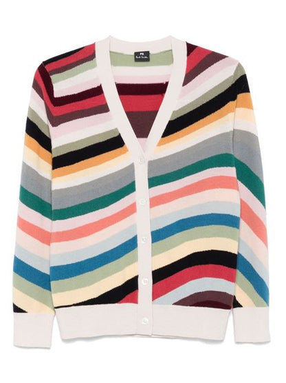 STRIPED WOOL CARDIGAN