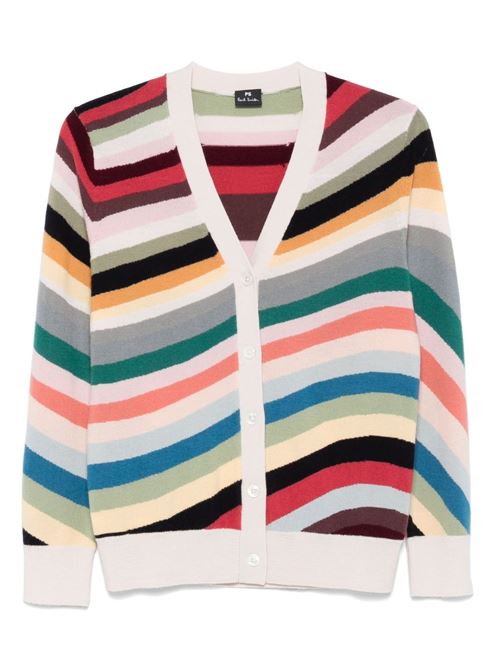 STRIPED WOOL CARDIGAN