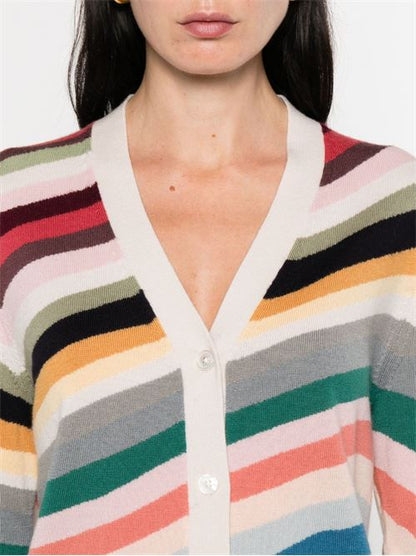 STRIPED WOOL CARDIGAN