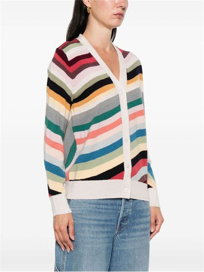 STRIPED WOOL CARDIGAN