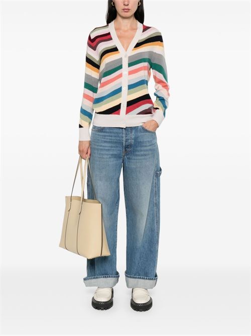 STRIPED WOOL CARDIGAN