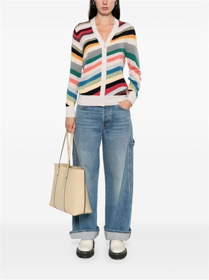 STRIPED WOOL CARDIGAN
