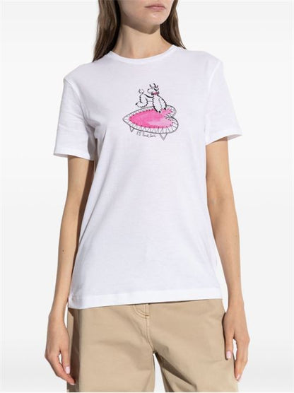 POODLE PRINT COTTON T-SHIRT