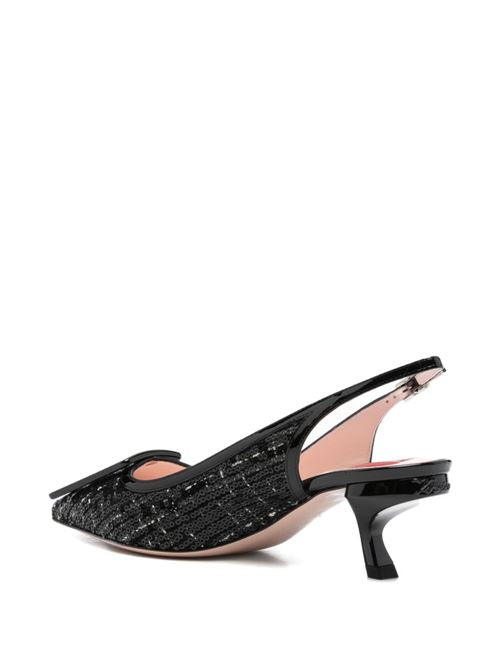 TWEED SLINGBACK PUMPS