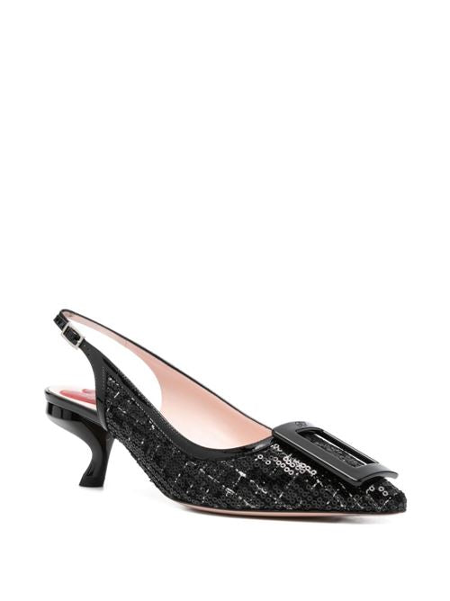 TWEED SLINGBACK PUMPS