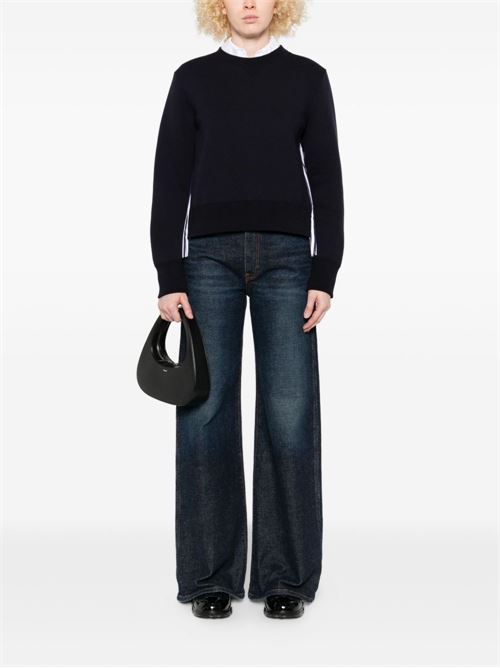 COTTON AND NYLON CREWNECK SWEATER