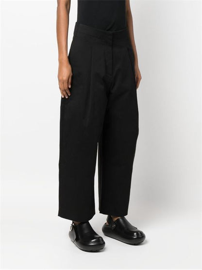 COTTON WIDE-LEG TROUSERS