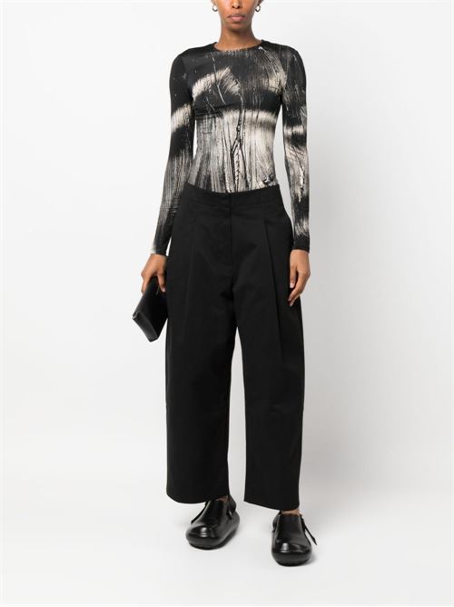 COTTON WIDE-LEG TROUSERS