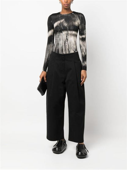 COTTON WIDE-LEG TROUSERS