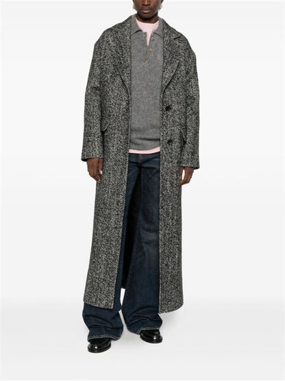 WOOL BLEND SINGLE-BREASTED COAT