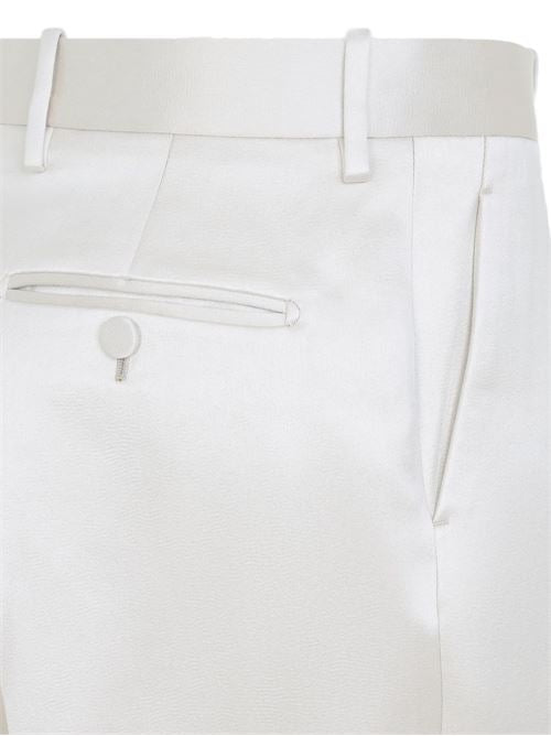 COTTON AND SILK BLEND TROUSERS