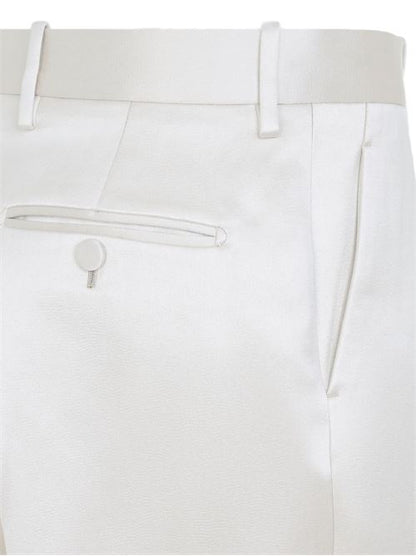 COTTON AND SILK BLEND TROUSERS