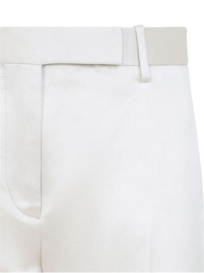 COTTON AND SILK BLEND TROUSERS