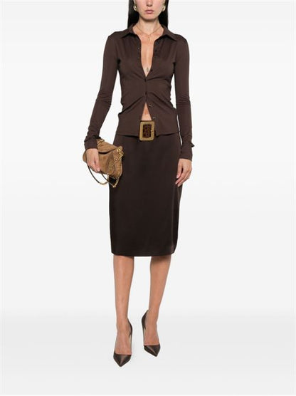 SATIN MIDI SKIRT
