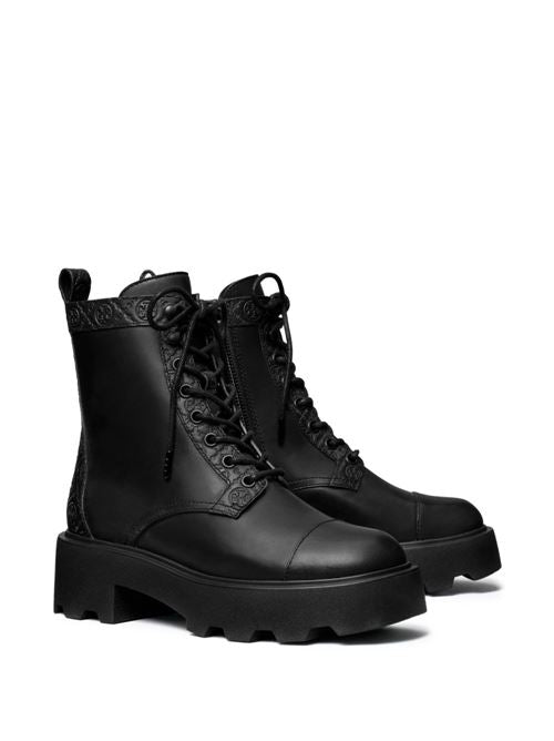 MONOGRAM LEATHER ANKLE BOOTS