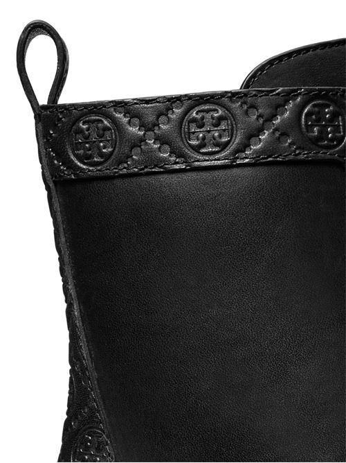 MONOGRAM LEATHER ANKLE BOOTS