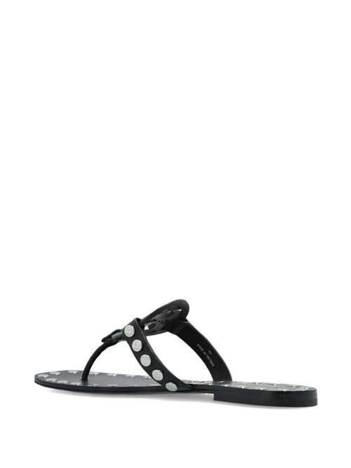 STUDDED MILLER LEATHER FLAT SANDALS