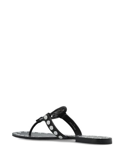 STUDDED MILLER LEATHER FLAT SANDALS