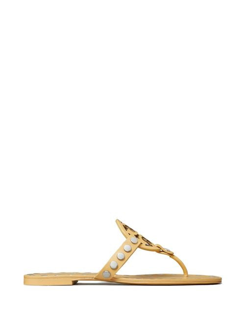 STUDDED MILLER LEATHER FLAT SANDALS