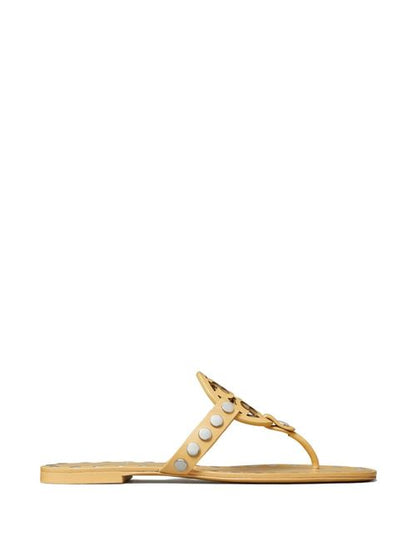 STUDDED MILLER LEATHER FLAT SANDALS