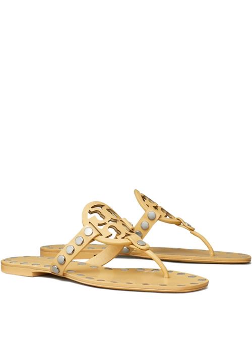 STUDDED MILLER LEATHER FLAT SANDALS