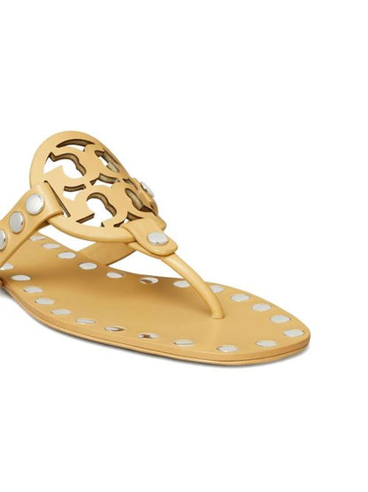STUDDED MILLER LEATHER FLAT SANDALS