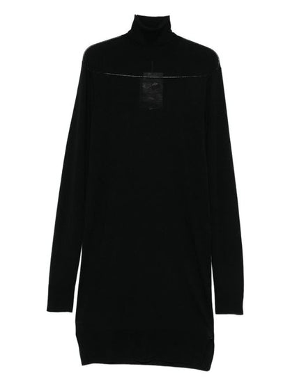 WOOL TURTLE-NECK MIDI DRESS