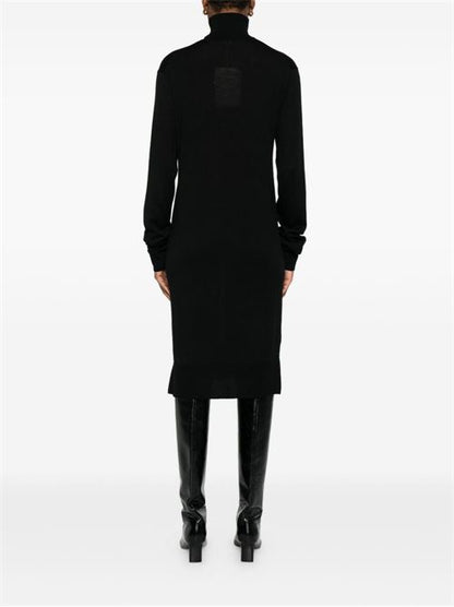 WOOL TURTLE-NECK MIDI DRESS