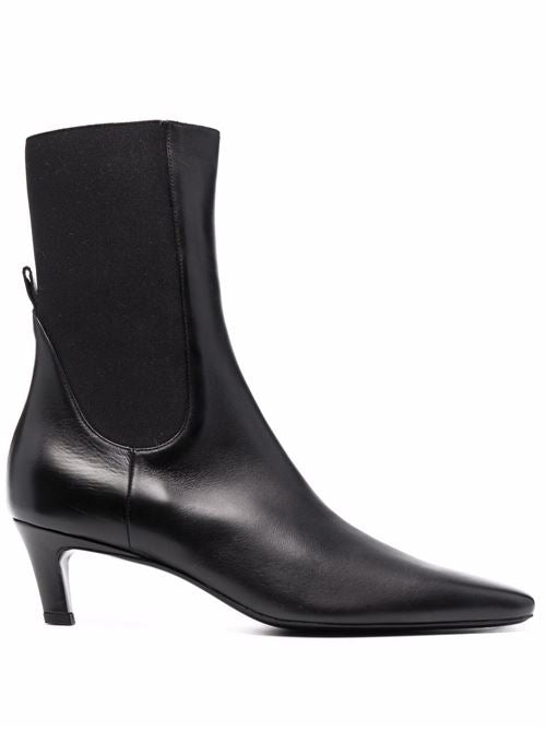 LEATHER MID HEEL BOOTS