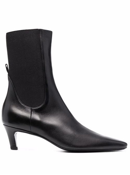 LEATHER MID HEEL BOOTS