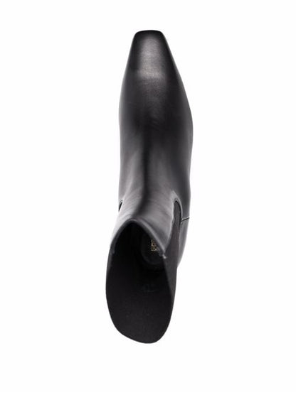 LEATHER MID HEEL BOOTS