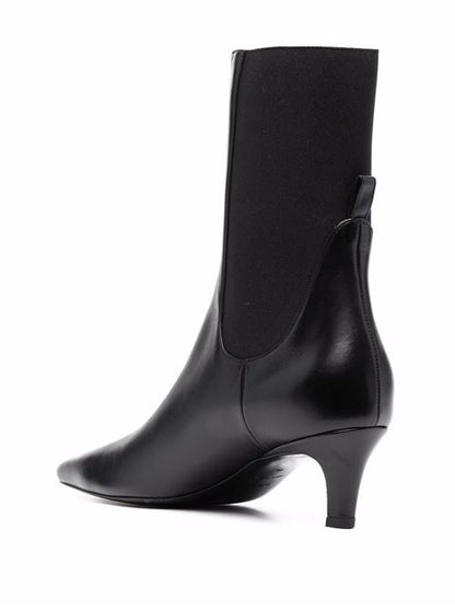 LEATHER MID HEEL BOOTS