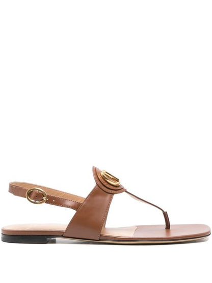VLOGO SIGNATURE LEATHER THONG SANDALS