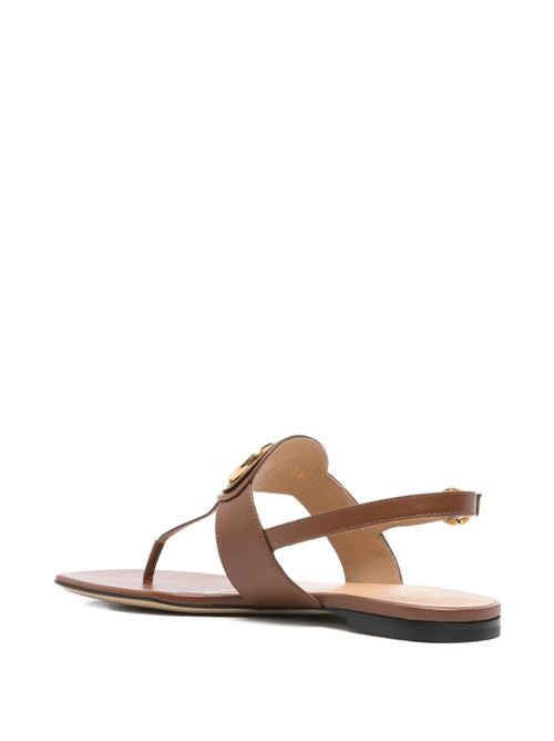 VLOGO SIGNATURE LEATHER THONG SANDALS