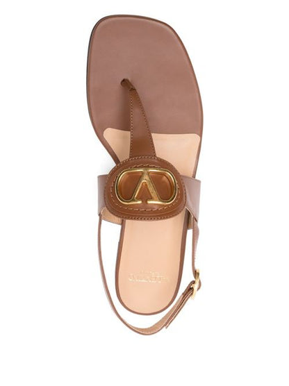 VLOGO SIGNATURE LEATHER THONG SANDALS