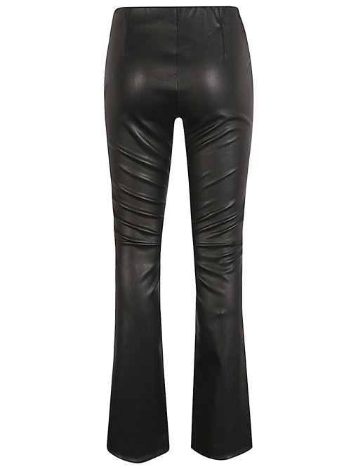 LEATHER FLARED LEG TROUSERS