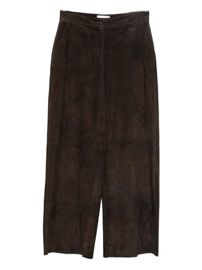 LEATHER WIDE-LEG TROUSERS
