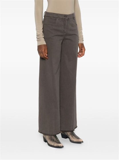 COTTON WIDE-LEG TROUSERS