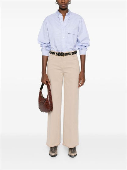 COTTON WIDE-LEG TROUSERS