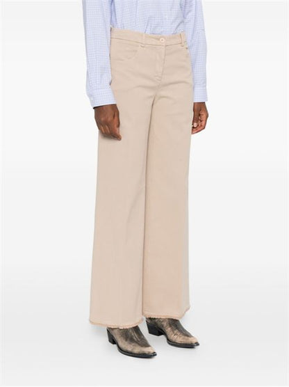 COTTON WIDE-LEG TROUSERS