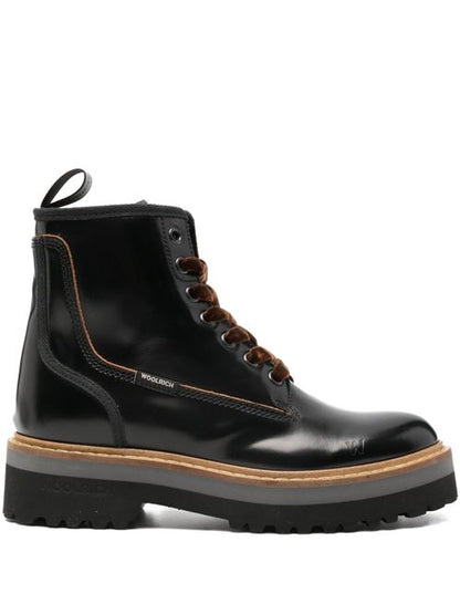 LEATHER LACE UP BOOTS