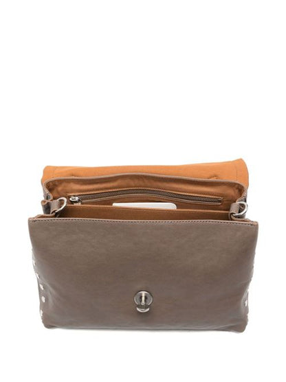 POSTINA TABACCO BABY LEATHER HANDBAG
