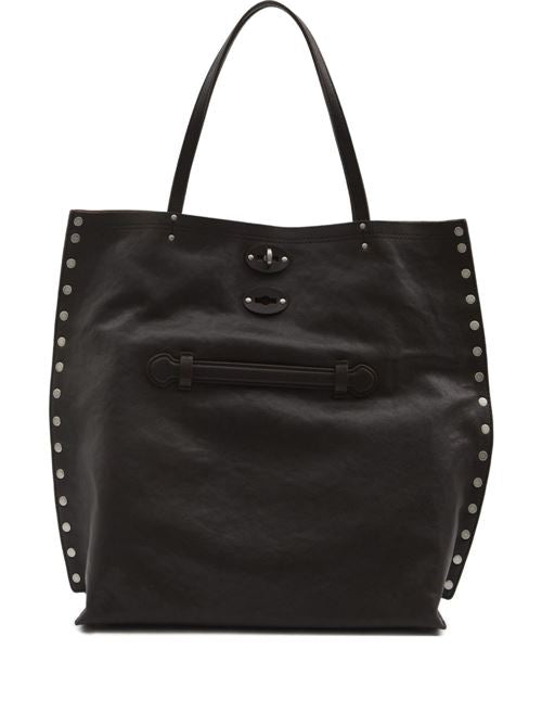 A'SPASSO TABACCO MEDIUM LEATHER HANDBAG