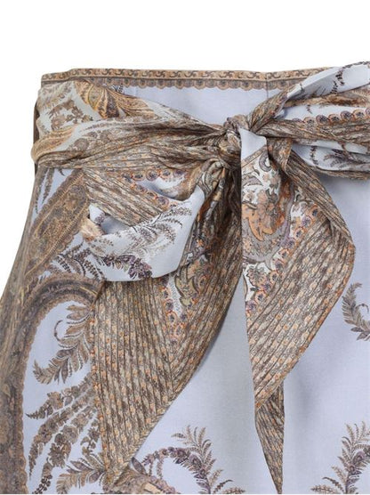 SILK AND COTTON PRINTED SHORTS